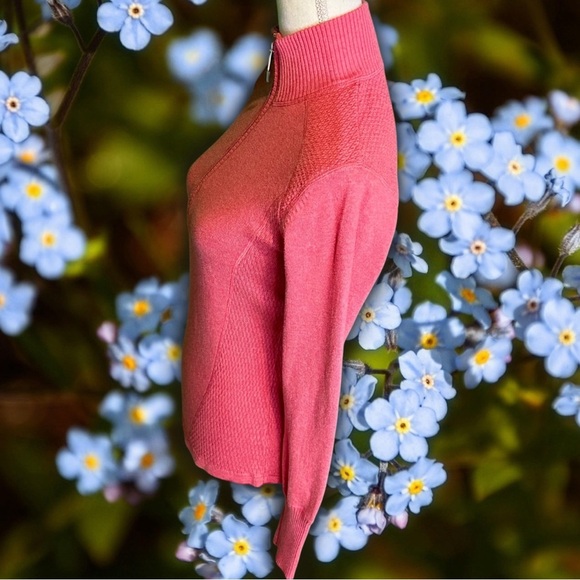 NWT Eddie Bauer ‘1/2 Zip Pullover’ in “Punch Pink / Castle Rock” Size Medium - Picture 7 of 15